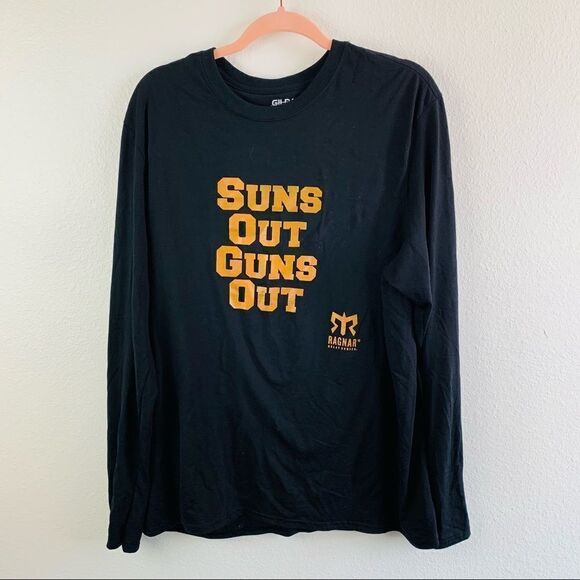 Gildan Long Sleeve Suns Out Guns Out Ragnar Tee - Picture 1 of 3